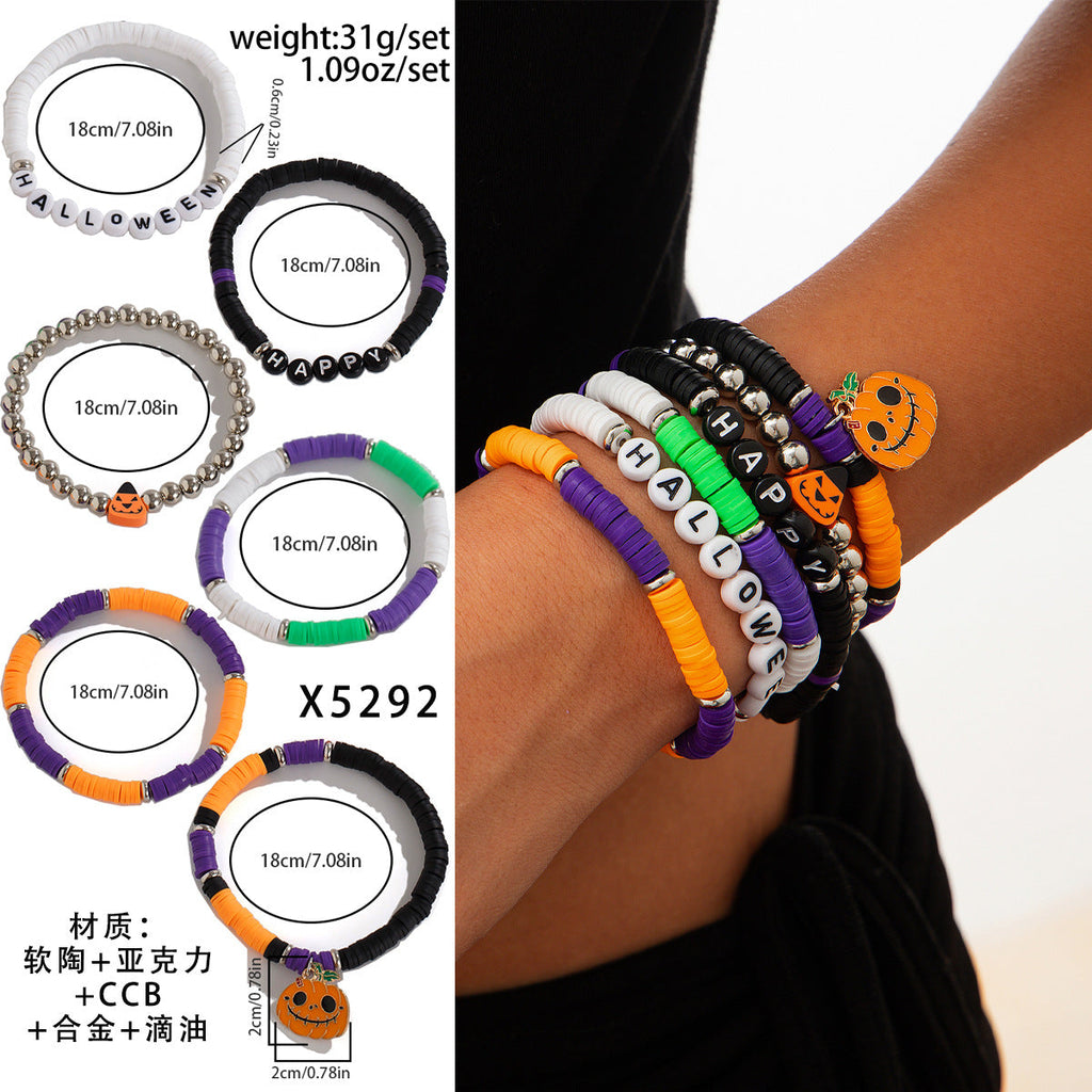 Halloween skull pumpkin bracelet set - MERGE.DAY.1.FREESTYLE