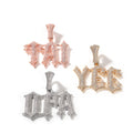 Diamond Burr Uppercase Custom Letter Pendant Necklace - MERGE.DAY.1.FREESTYLE