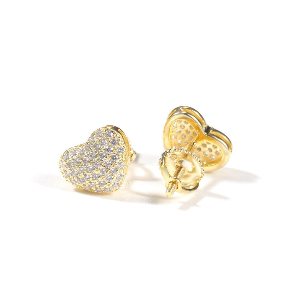 Hip Hop diamond-encrusted 925 silver stud earrings - MERGE.DAY.1.FREESTYLE