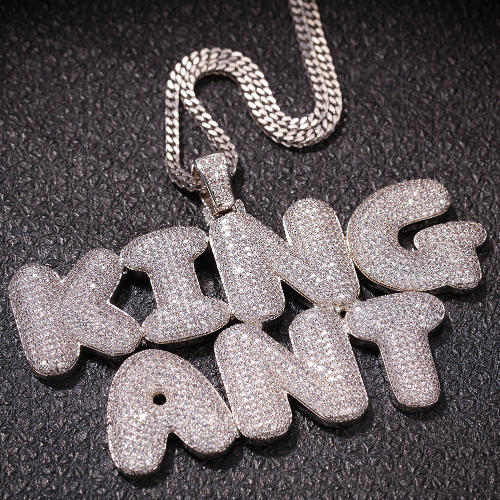 Hip-Hop Zircon English 26 Letters Micropaved Pendant - MERGE.DAY.1.FREESTYLE