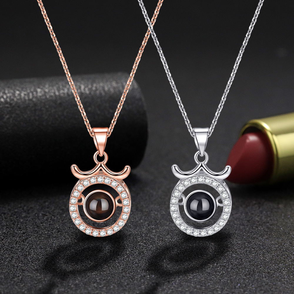 Photo Projection Necklace 12 Constellation Patterns Pendant Necklace - MERGE.DAY.1.FREESTYLE