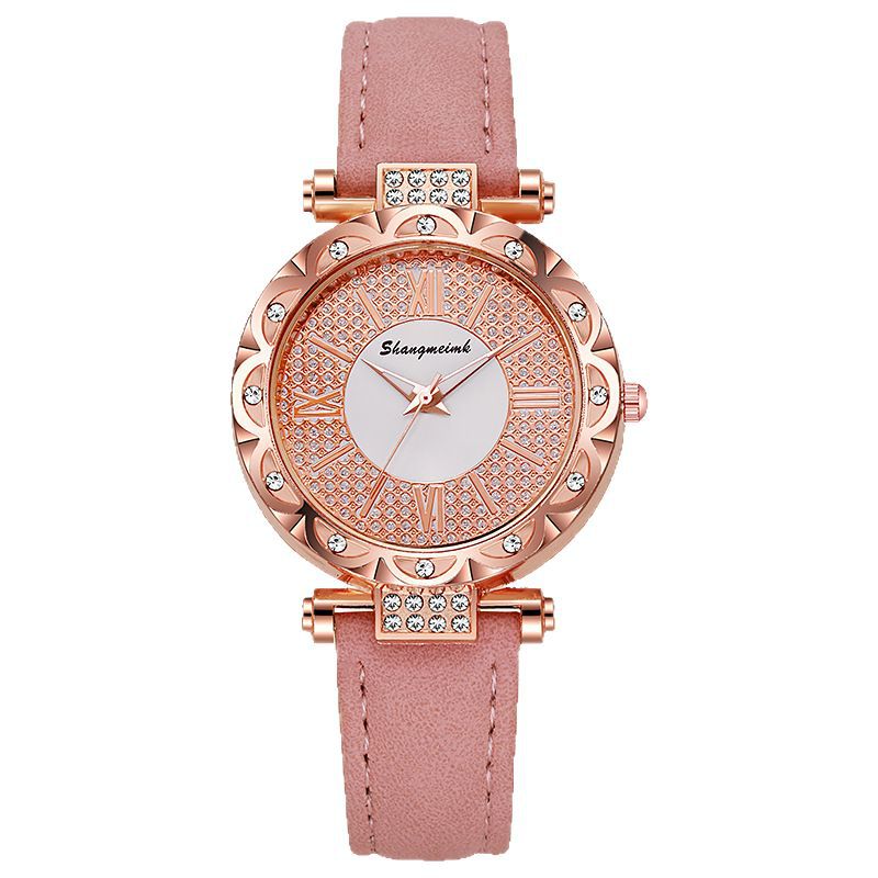 Korean-style quartz watch with a simple leather strap. - MERGE.DAY.1.FREESTYLE