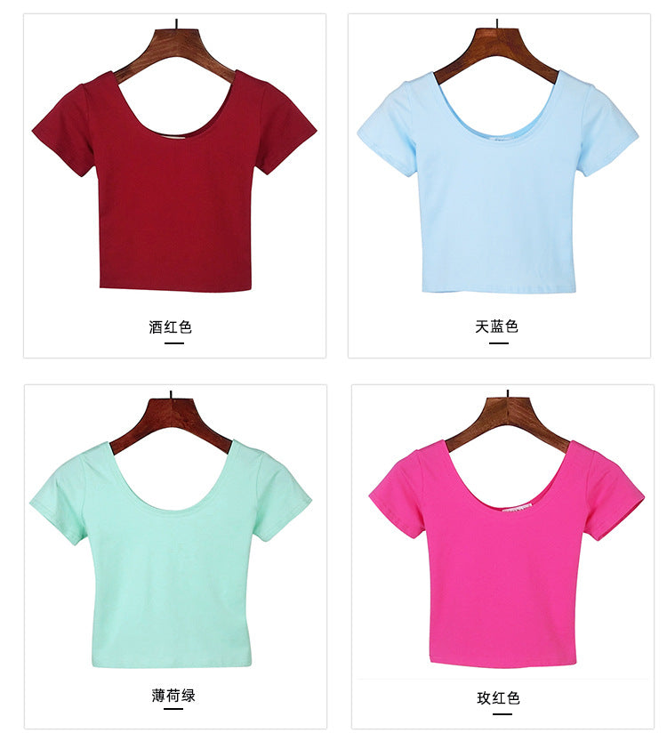 Tight navel-baring short-sleeved women's T-shirt - MERGE.DAY.1.FREESTYLE