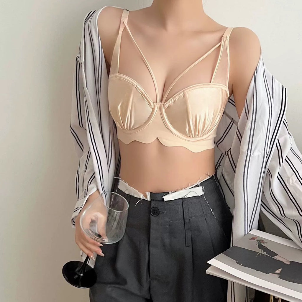 Thin Bra for Women with Large Busts, Designed for Smaller Busts, Featuring Soft Underwire for Lift and Shaping, Seamless Bra for Side Support and Minimizing Appearance of Large Busts