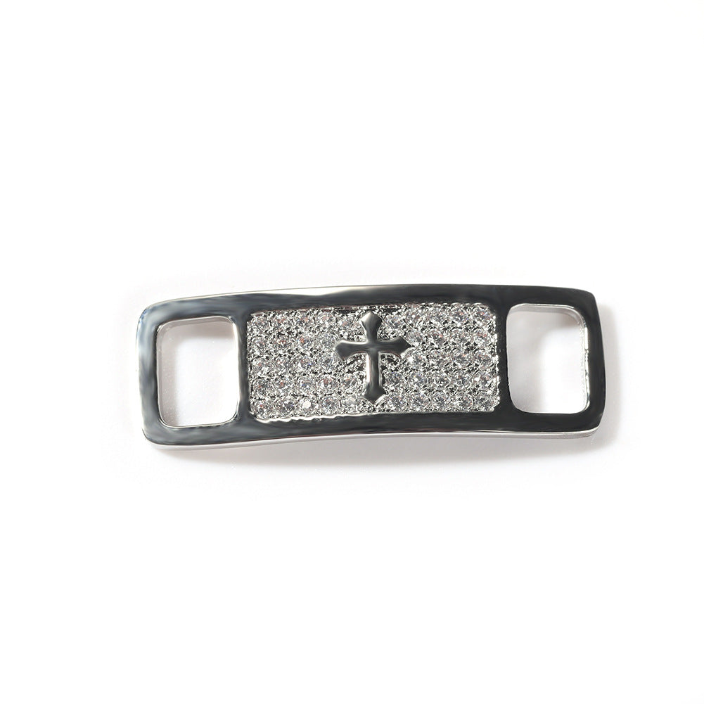 Hip-hop zircon cross smiling face broken heart shoe buckle - MERGE.DAY.1.FREESTYLE