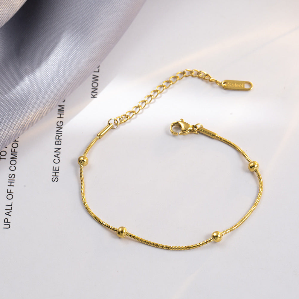 Stainless steel simple round bead bracelet - MERGE.DAY.1.FREESTYLE