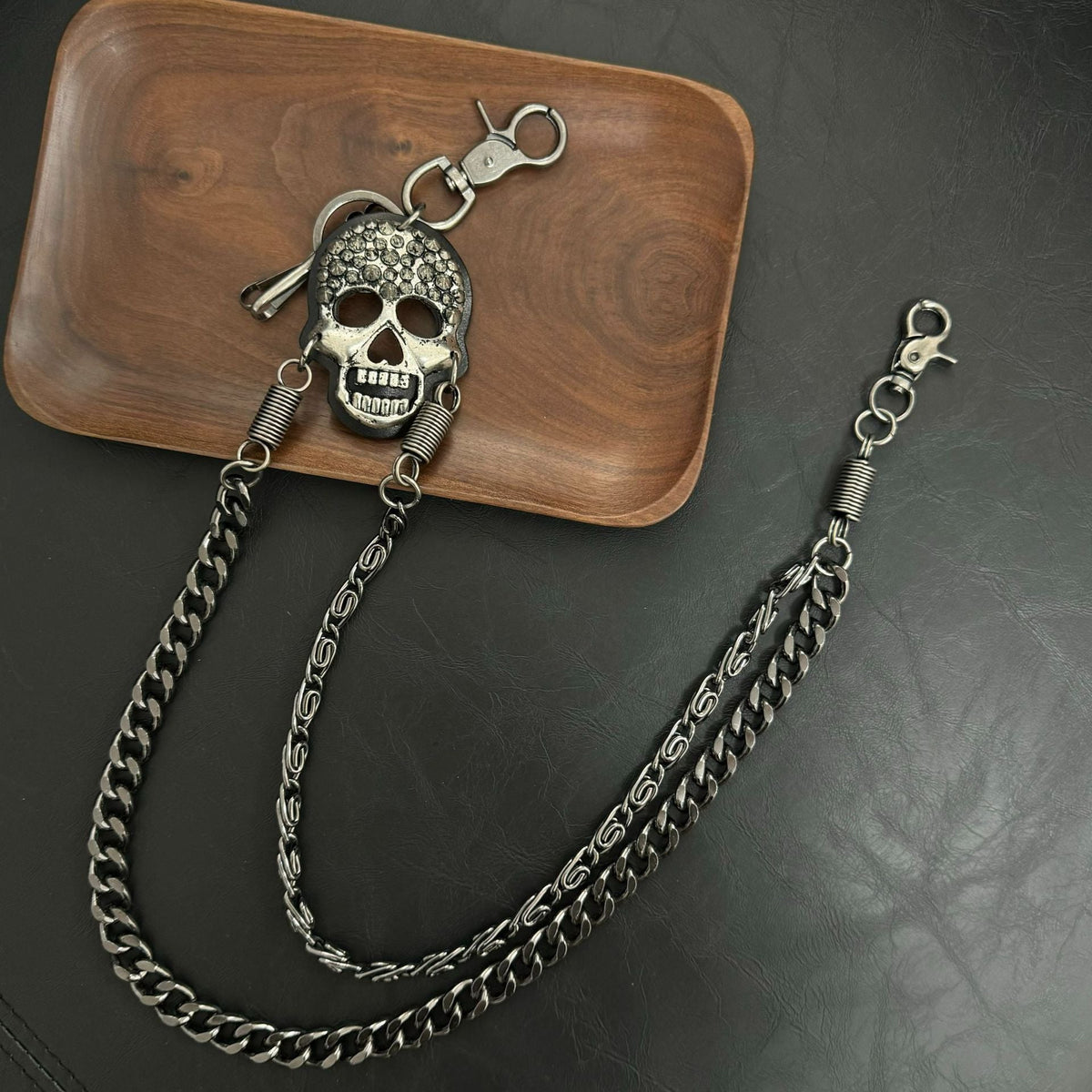 Pirate ghost head punk metal spike double-layer waist chain - MERGE.DAY.1.FREESTYLE