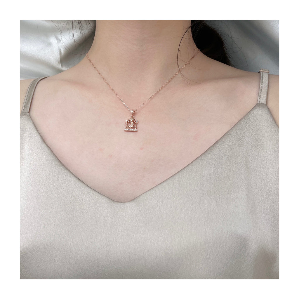 925 silver color gold necklace micro-set zircon accessories female carousel clavicle chain - MERGE.DAY.1.FREESTYLE