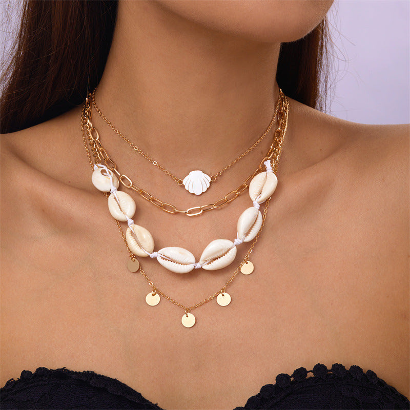 starfish necklace pearl multi-layer stacking necklace - MERGE.DAY.1.FREESTYLE