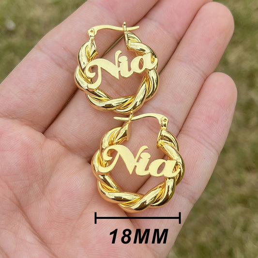18mm Small Twist Custom Earrings - MERGE.DAY.1.FREESTYLE