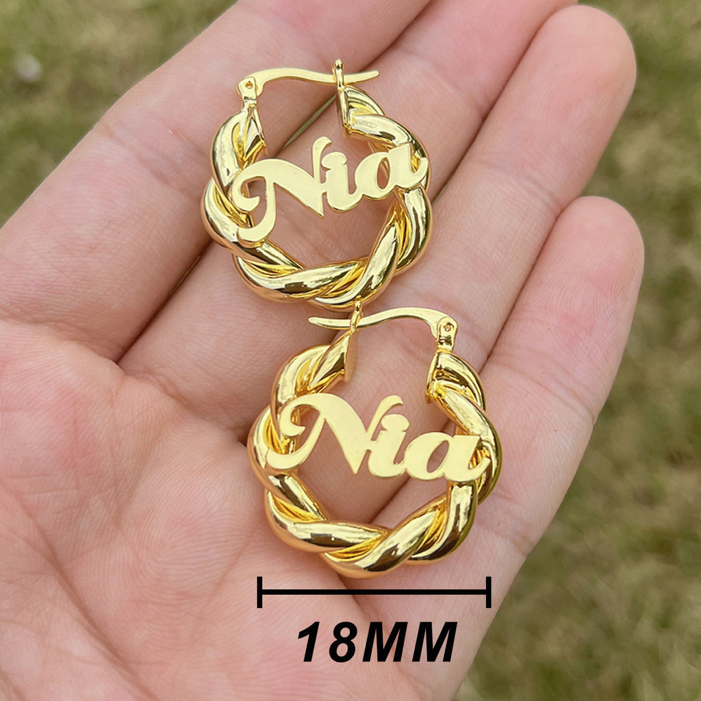 18mm Small Twist Custom Earrings - MERGE.DAY.1.FREESTYLE