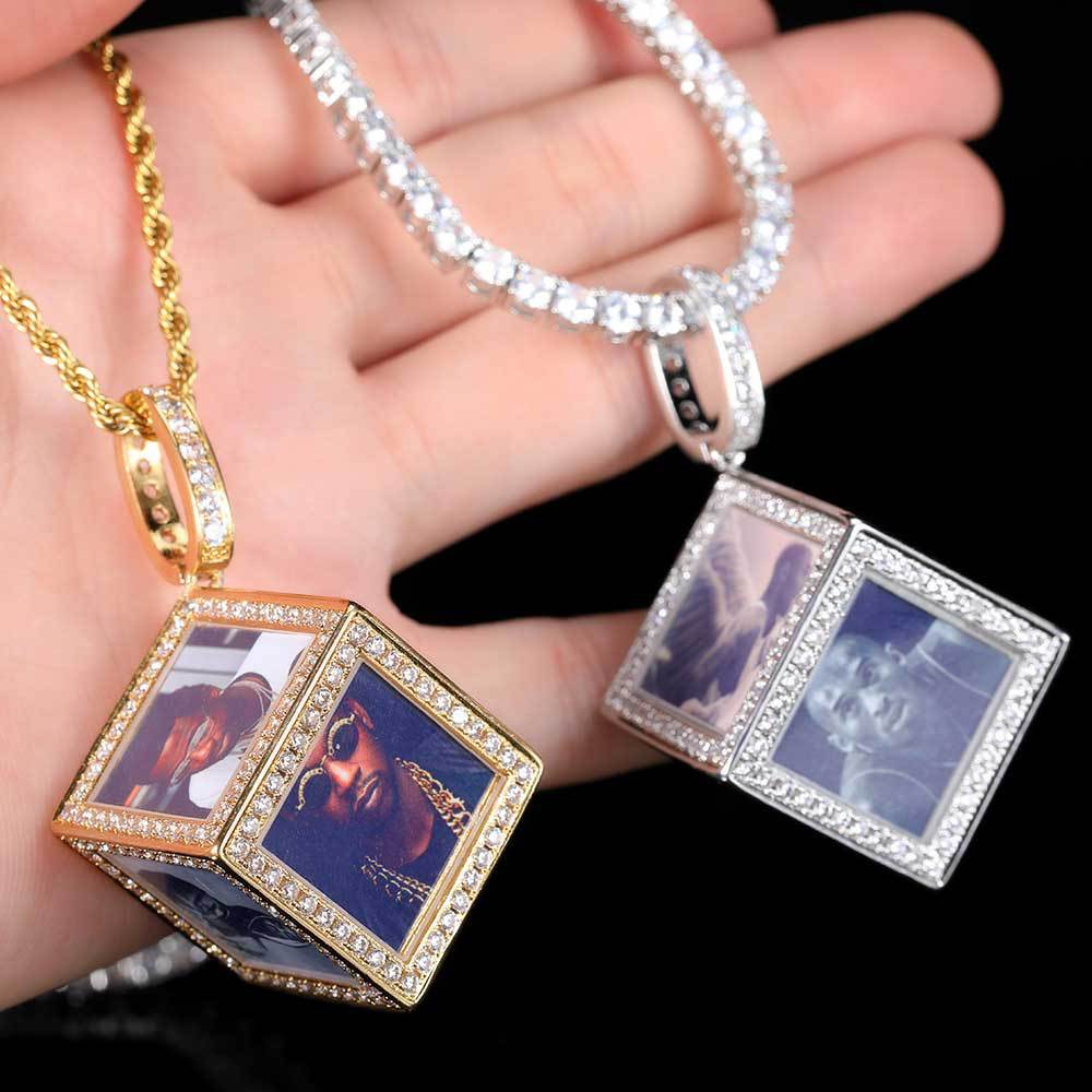 Hip Hop Jewelry Cube Memory Photo Pendant Frame Necklace - MERGE.DAY.1.FREESTYLE