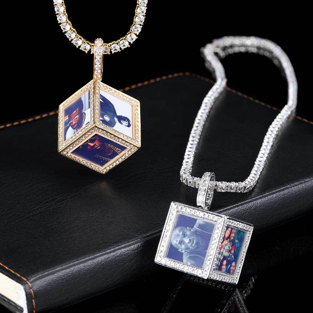 Hip Hop Jewelry Cube Memory Photo Pendant Frame Necklace - MERGE.DAY.1.FREESTYLE