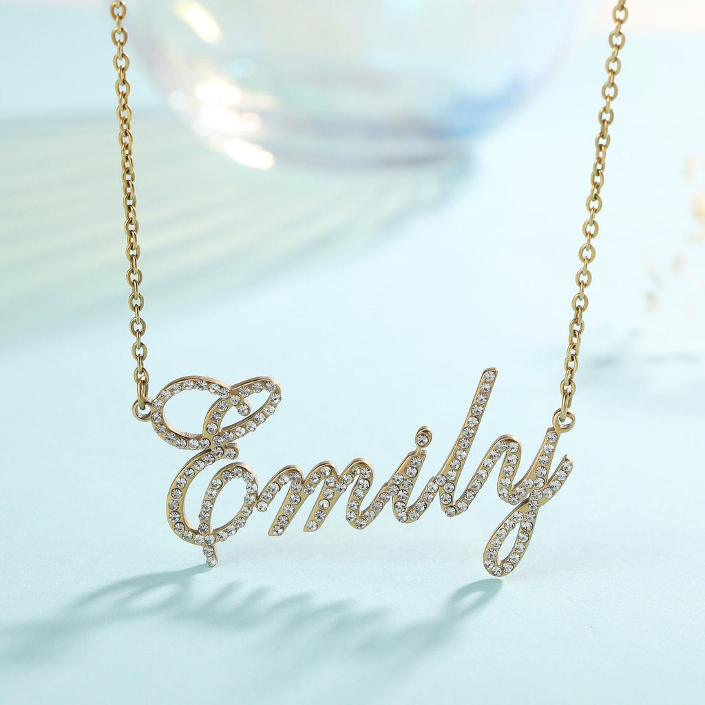 custom diamond name necklace personalized necklace - MERGE.DAY.1.FREESTYLE