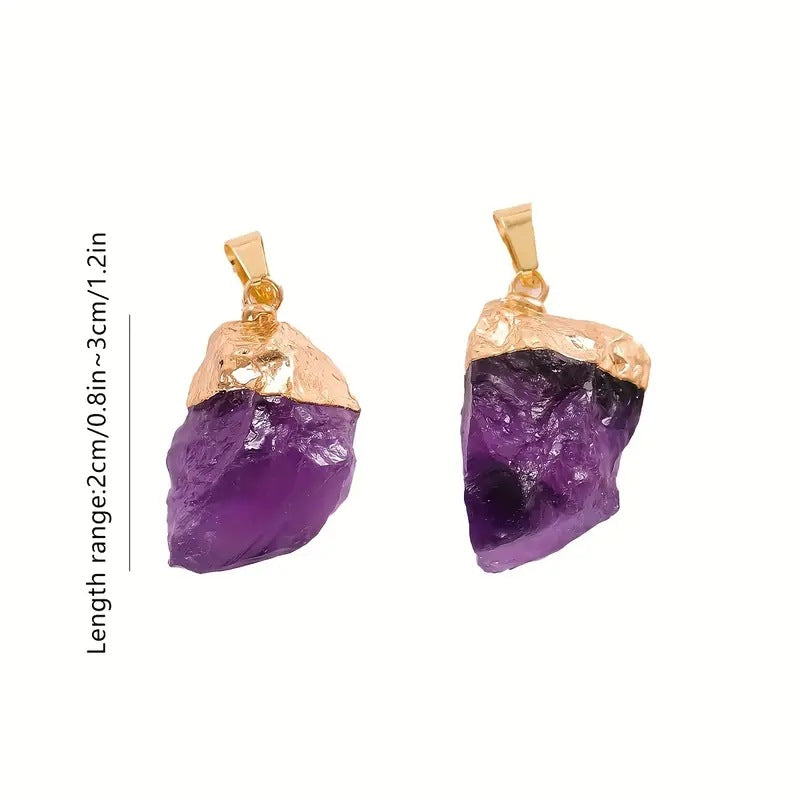 Natural amethyst gold-plated pendant - MERGE.DAY.1.FREESTYLE