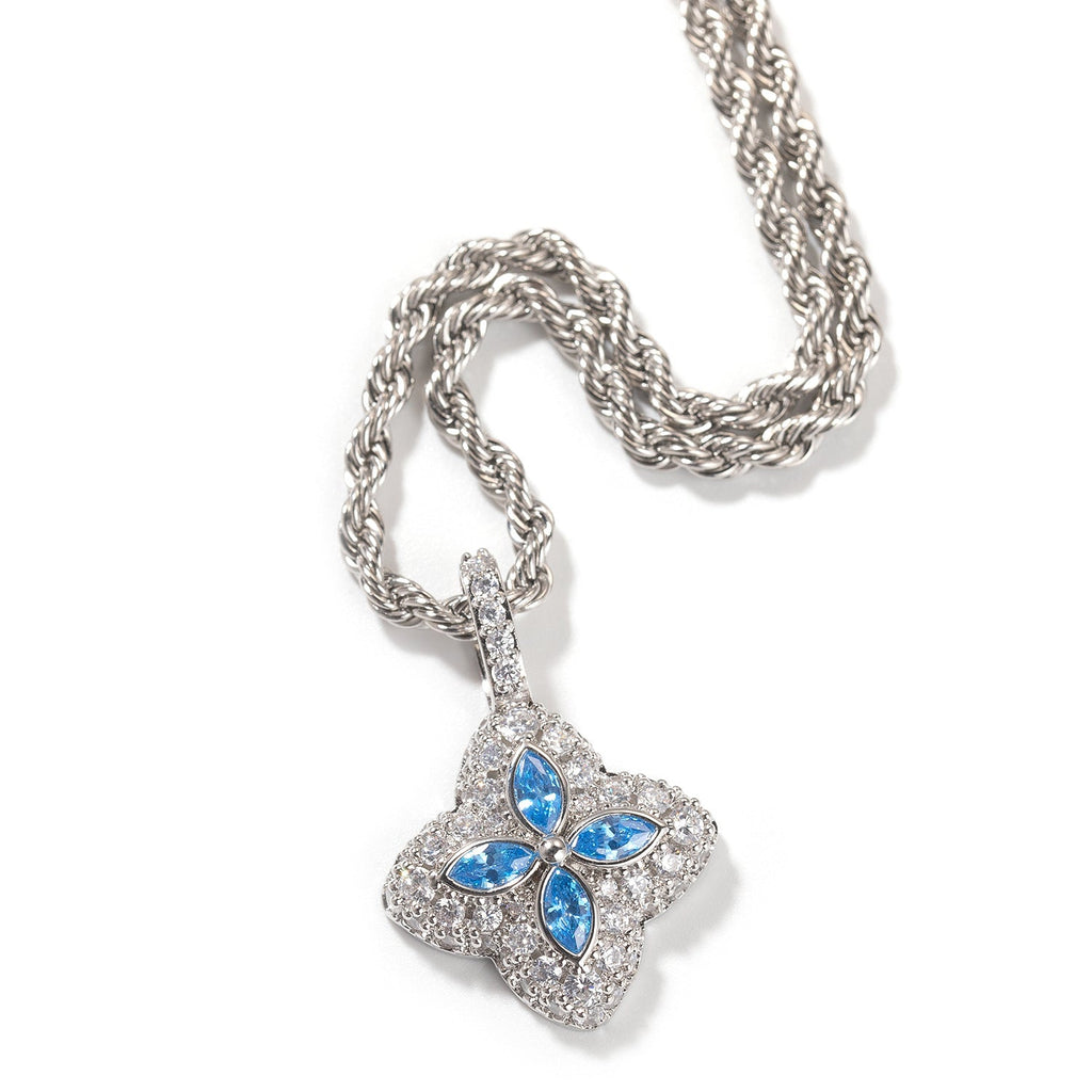 Cubic Zirconia Colorful Four-Leaf Clover Pendant - MERGE.DAY.1.FREESTYLE