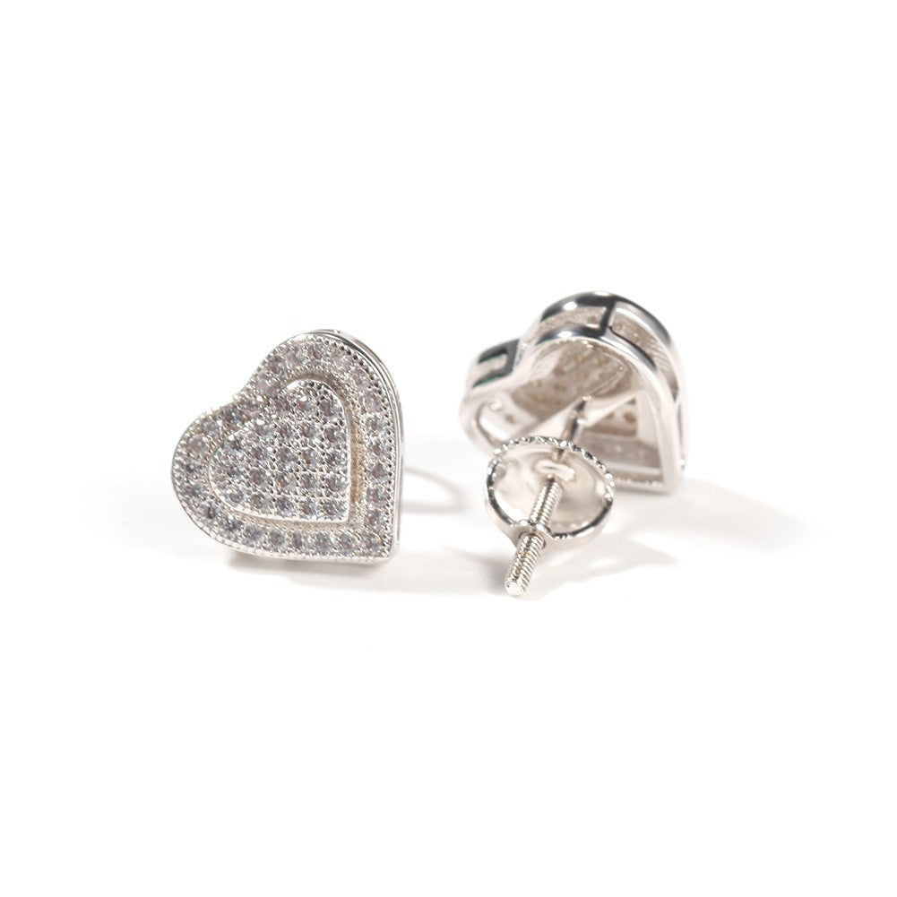 Hip Hop diamond-encrusted 925 silver stud earrings - MERGE.DAY.1.FREESTYLE
