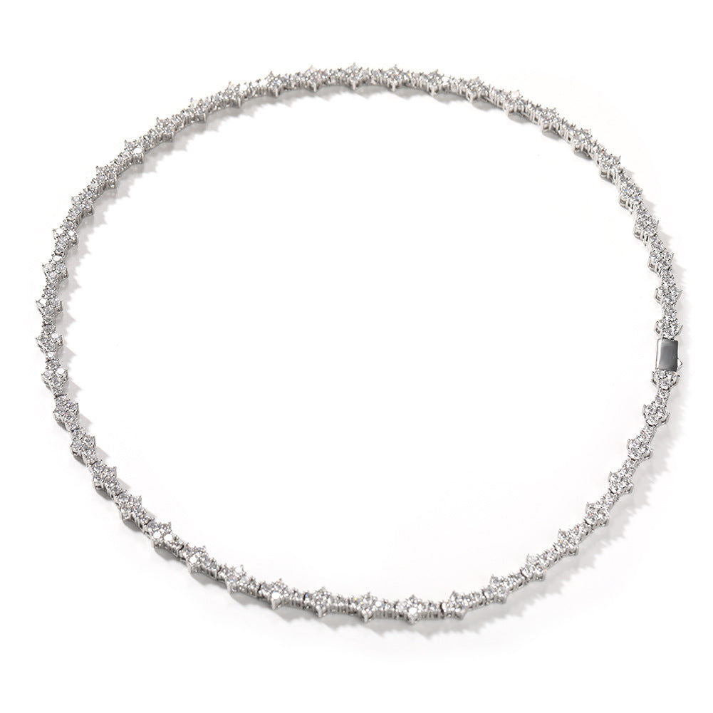 Diamond-studded high-end airplane tennis chain - MERGE.DAY.1.FREESTYLE