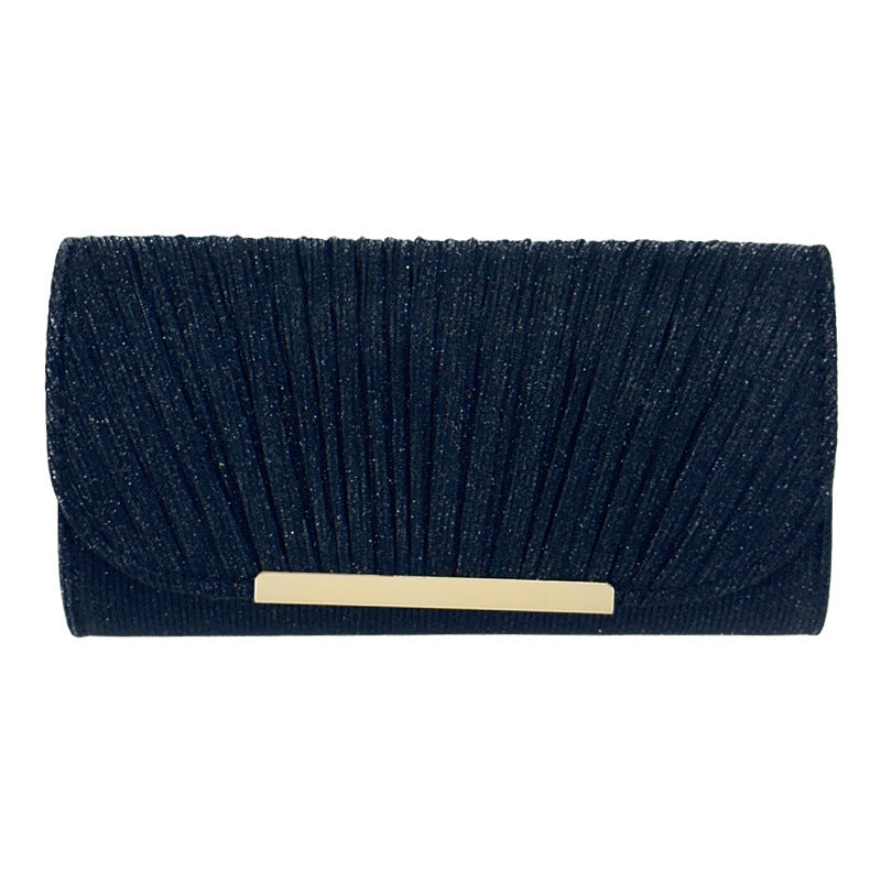 Pleated high sewing round bottom hand-held evening bag - MERGE.DAY.1.FREESTYLE