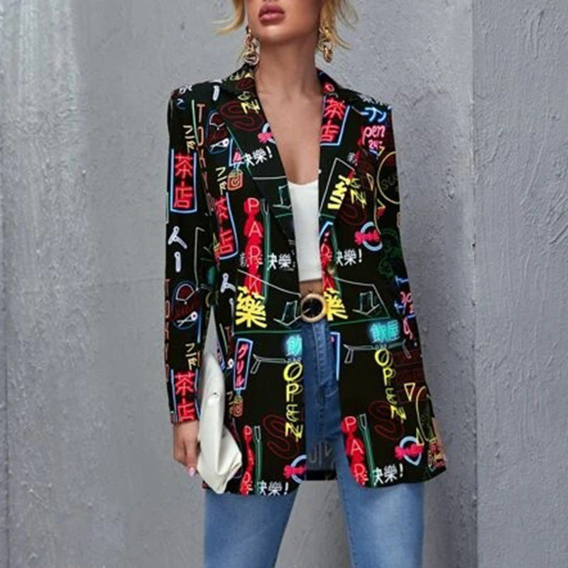 Printed slim fit mid-length jacket - MERGE.DAY.1.FREESTYLE
