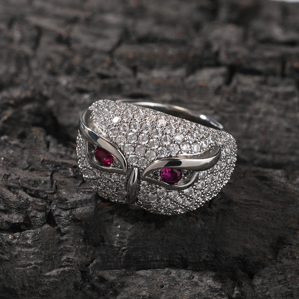 Hip-hop creative owl zircon-encrusted ring - MERGE.DAY.1.FREESTYLE