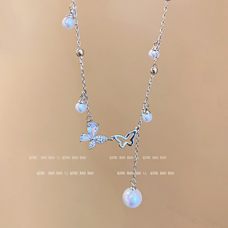 Titanium steel pearl clavicle necklace - MERGE.DAY.1.FREESTYLE