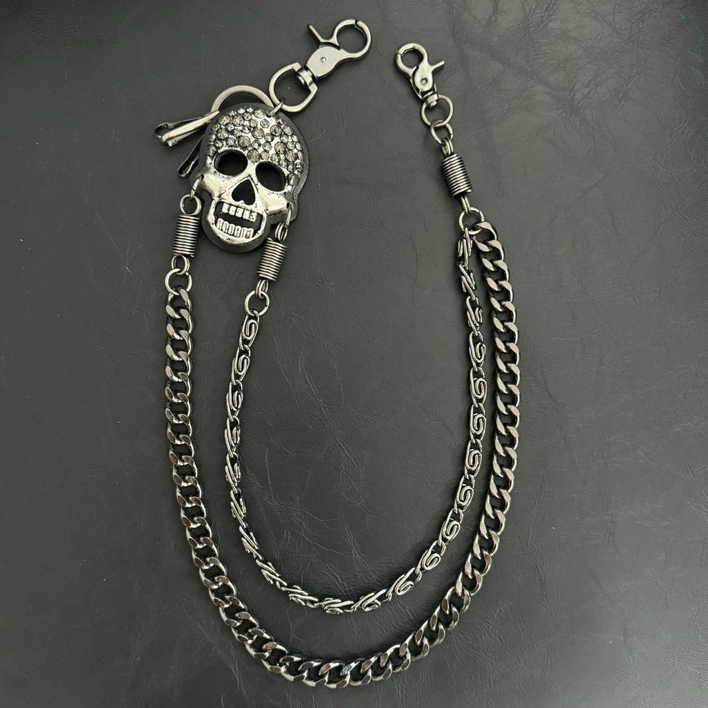 Pirate ghost head punk metal spike double-layer waist chain - MERGE.DAY.1.FREESTYLE