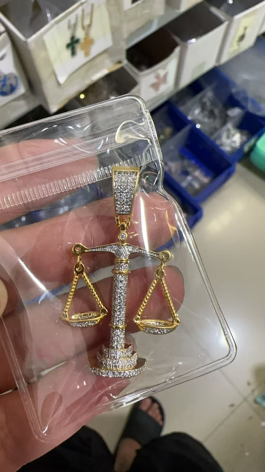 Justice Scale Iced Out CZ Hip Hop Necklace - MERGE.DAY.1.FREESTYLE