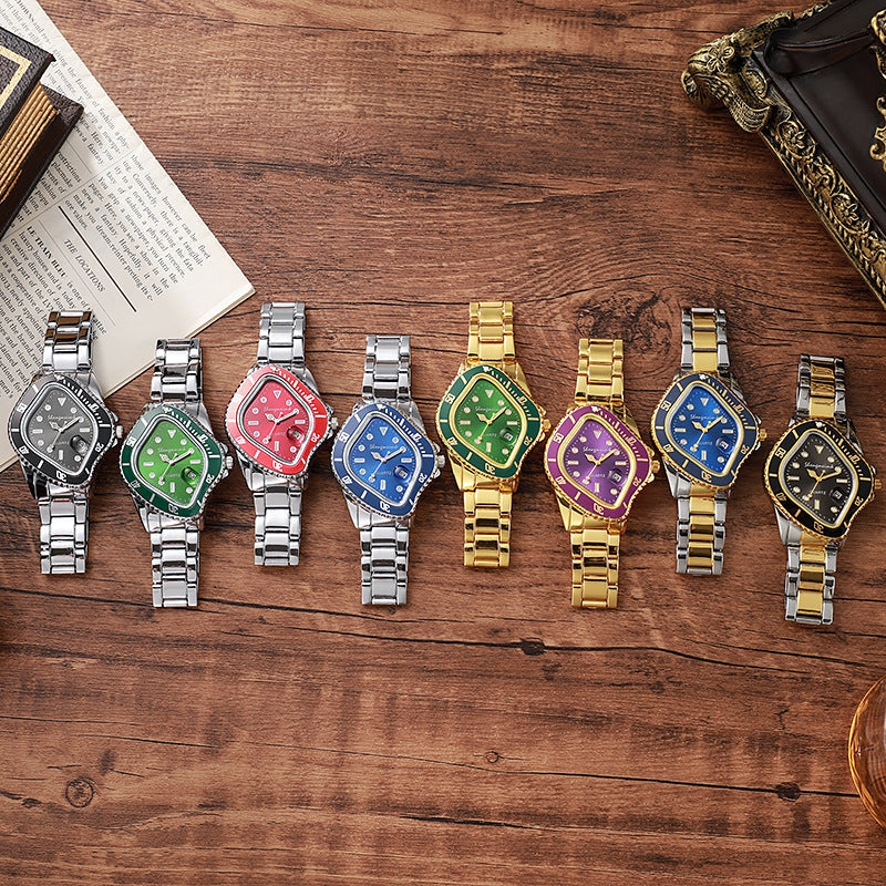 Twisted Submariner Set Alloy Steel Band Waterproof Casual Watch - MERGE.DAY.1.FREESTYLE