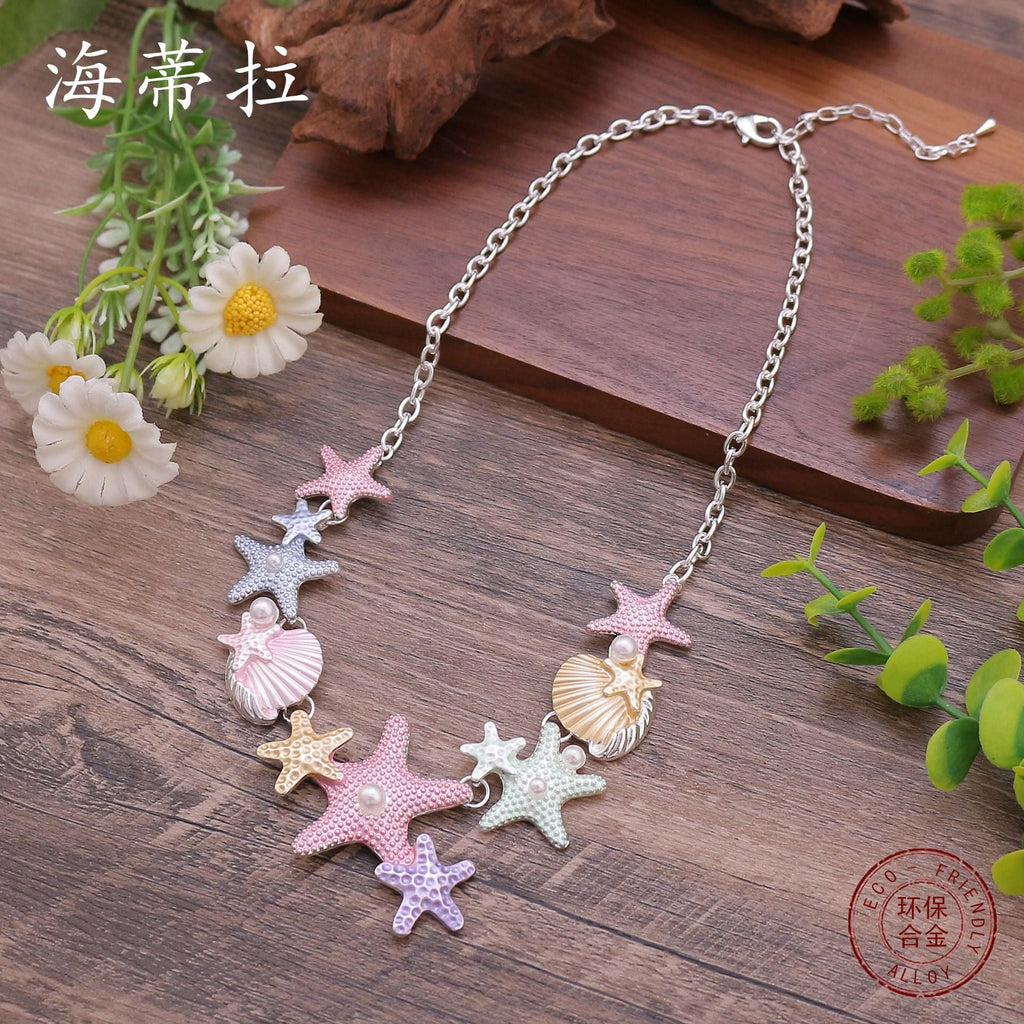 starfish necklace colorful oil painting necklace - MERGE.DAY.1.FREESTYLE