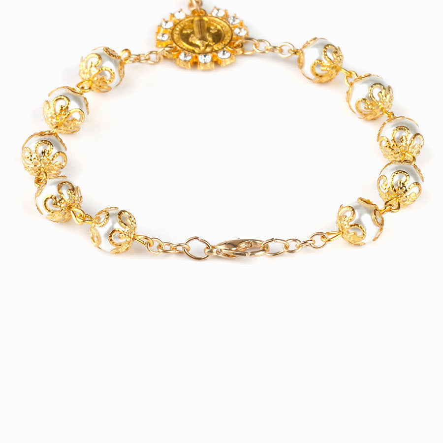 rosary bracelet lace glass imitation pearl - MERGE.DAY.1.FREESTYLE