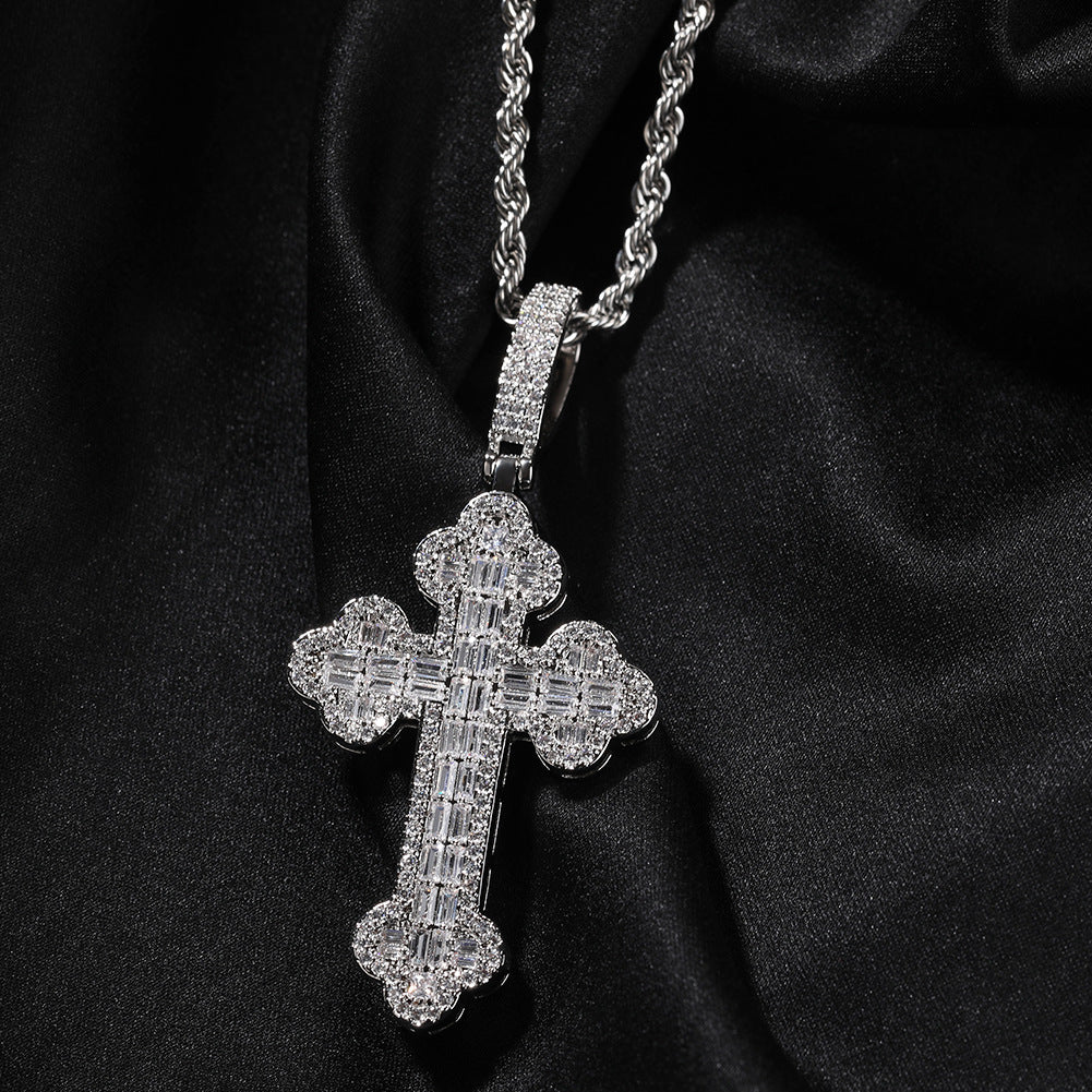 Hip-hop large diamond-encrusted cloud cross pendant - MERGE.DAY.1.FREESTYLE