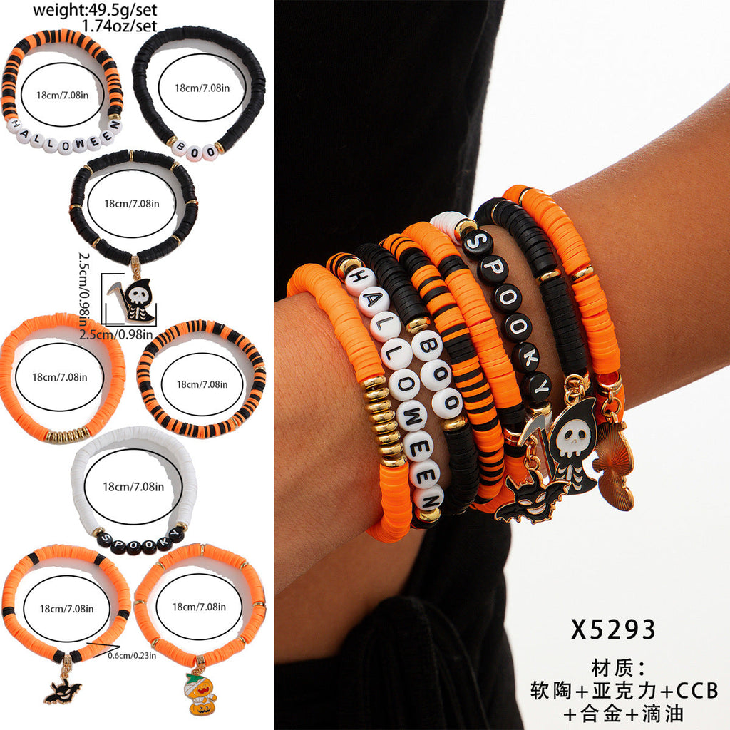 Halloween skull pumpkin bracelet set - MERGE.DAY.1.FREESTYLE
