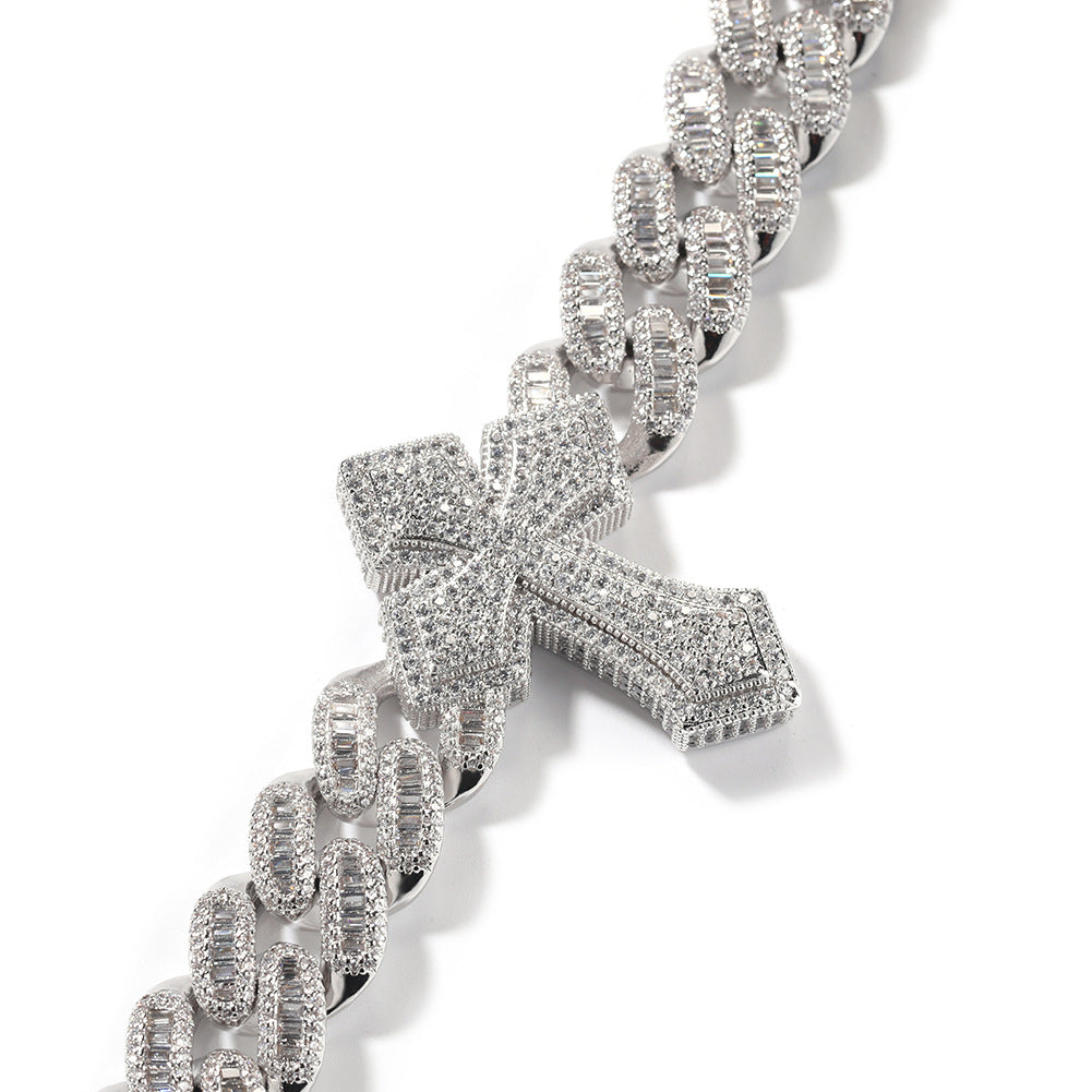 mens gold cross cuban link chain necklace - MERGE.DAY.1.FREESTYLE