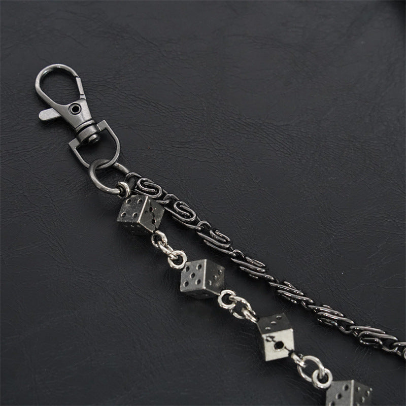 Carved leather dice vintage double-layer trouser chain waist chain - MERGE.DAY.1.FREESTYLE