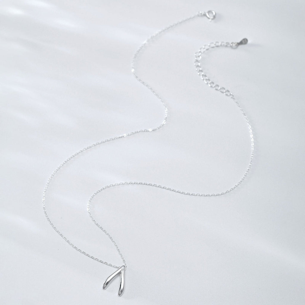 Sterling Silver Wishbone Necklace - MERGE.DAY.1.FREESTYLE