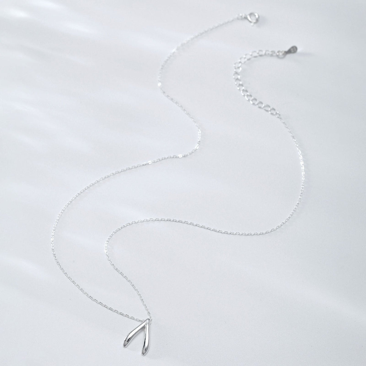 Sterling Silver Wishbone Necklace - MERGE.DAY.1.FREESTYLE