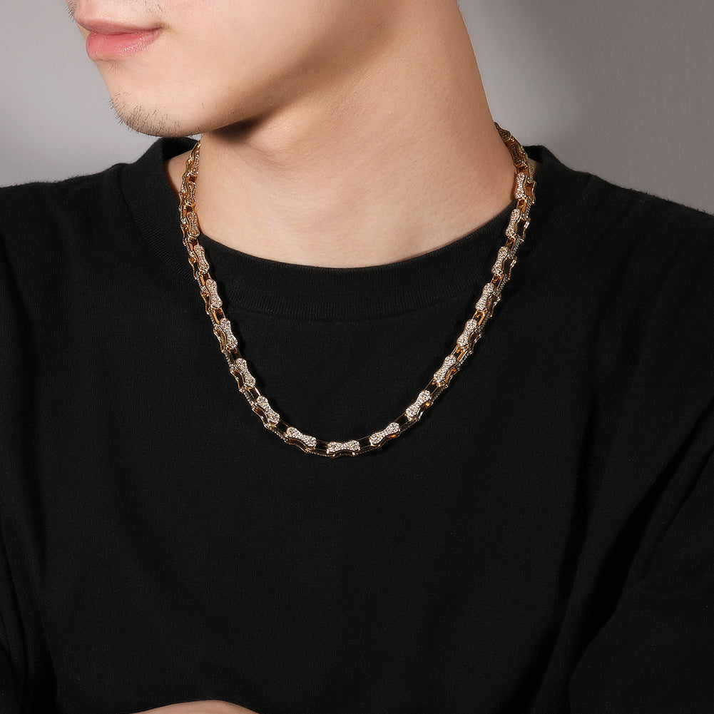 Hip Hop Rhinestone 5mm Bicycle Chain Necklace - MERGE.DAY.1.FREESTYLE