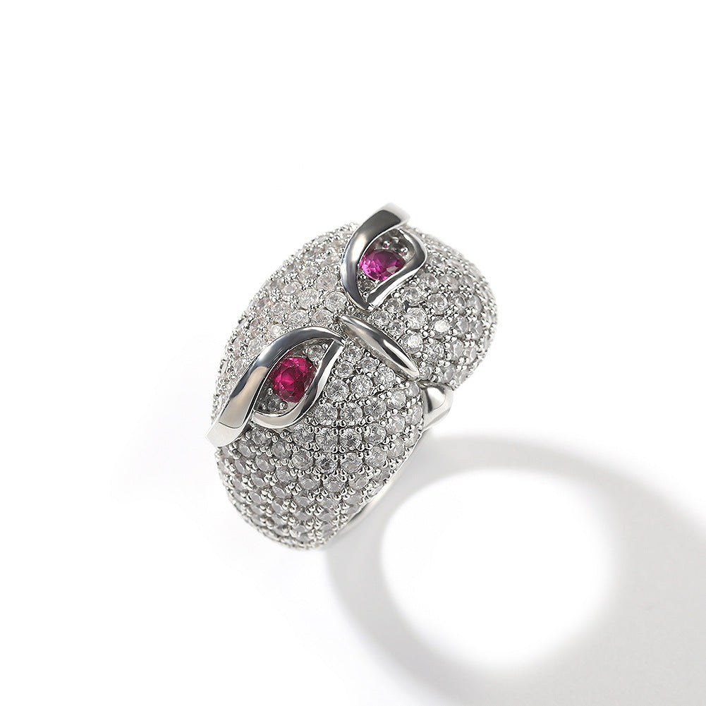 Hip-hop creative owl zircon-encrusted ring - MERGE.DAY.1.FREESTYLE