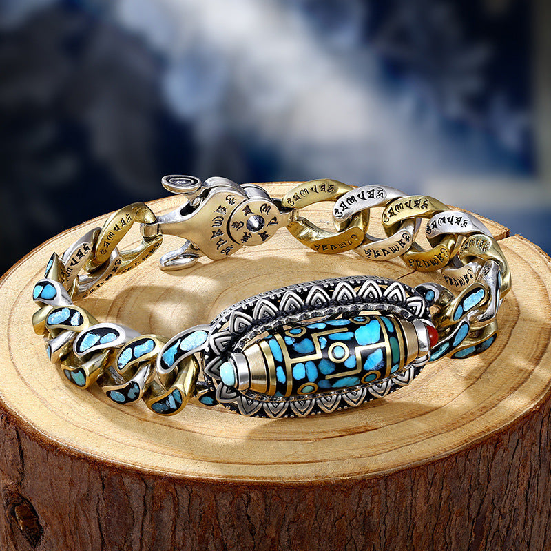 six-word mantra nine-eye dzi bracelet - MERGE.DAY.1.FREESTYLE