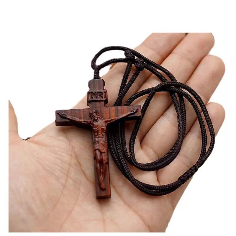 wooden cross necklace INRI - MERGE.DAY.1.FREESTYLE