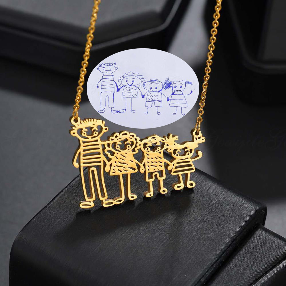 Custom Photo Necklace Custom Picture Nameplate Pendant Necklace for Kids Memory Jewelry - MERGE.DAY.1.FREESTYLE