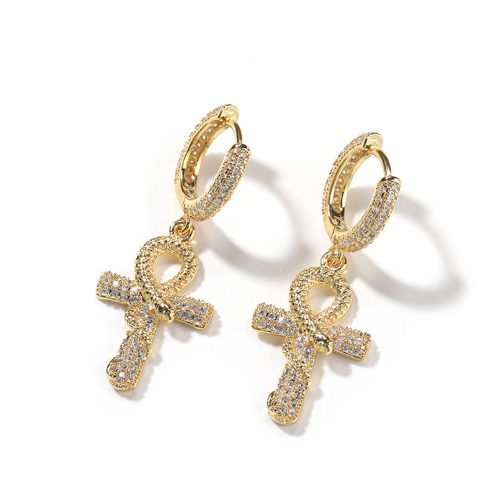 Hip-hop Anhe snake zircon earrings - MERGE.DAY.1.FREESTYLE