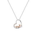 Sterling Silver Accessories Heart Shaped Cat Pendant Diamond Silver Necklace Women - MERGE.DAY.1.FREESTYLE