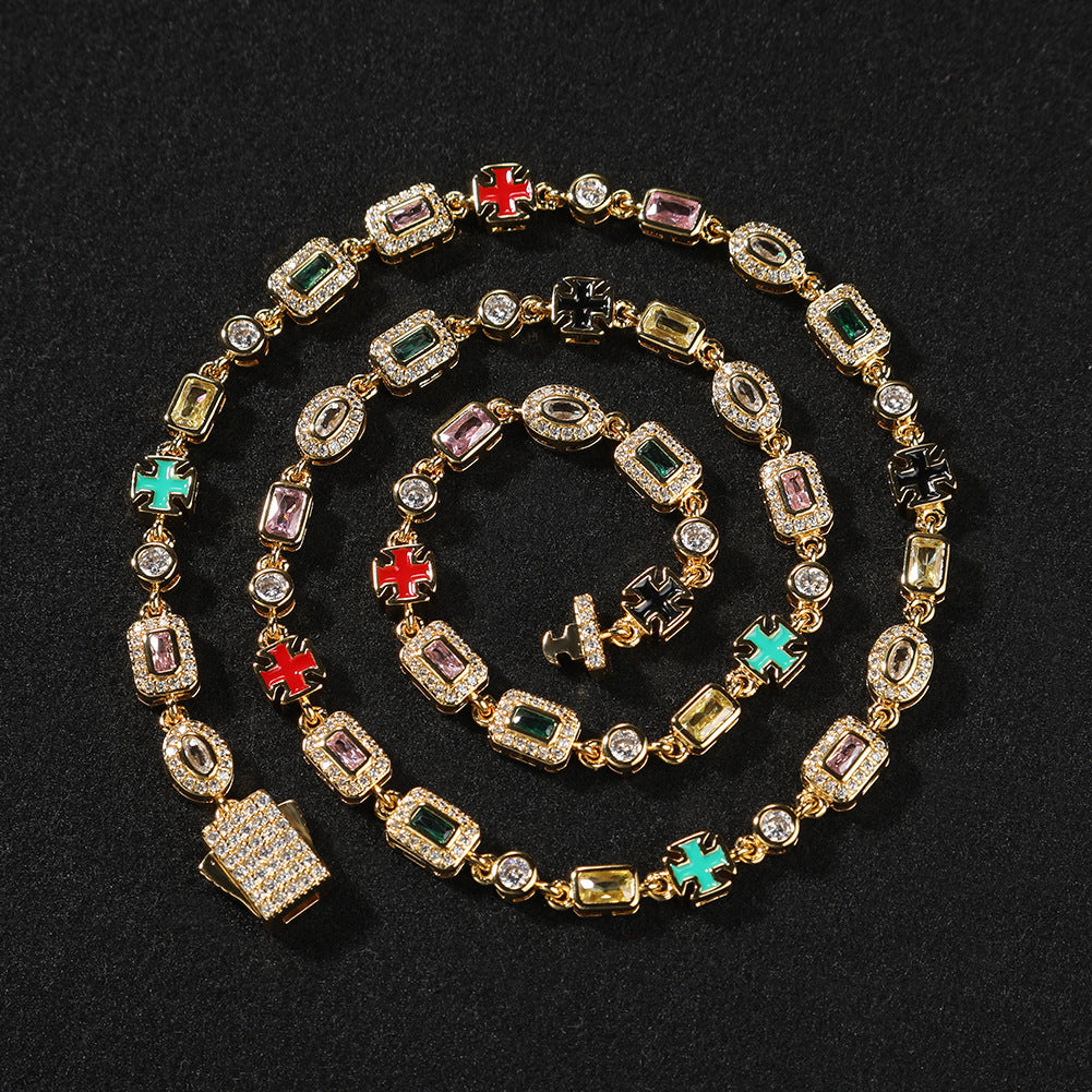 Hip-Hop Diamond-Encrusted 6mm Colored Gemstone Bracelet - MERGE.DAY.1.FREESTYLE