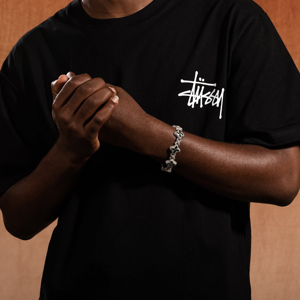 Hip-hop zircon colored infinite four-leaf clover bracelet - MERGE.DAY.1.FREESTYLE