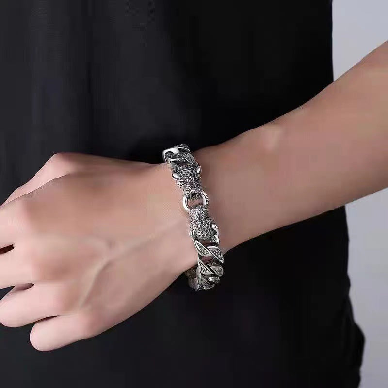 Very domineering retro double leopard men's bracelet - MERGE.DAY.1.FREESTYLE