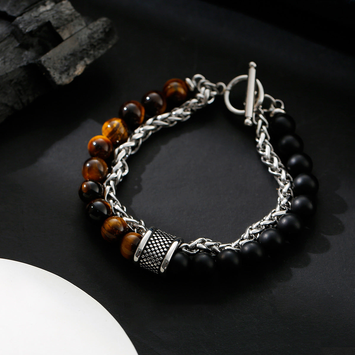 Obsidian beaded bracelet - MERGE.DAY.1.FREESTYLE