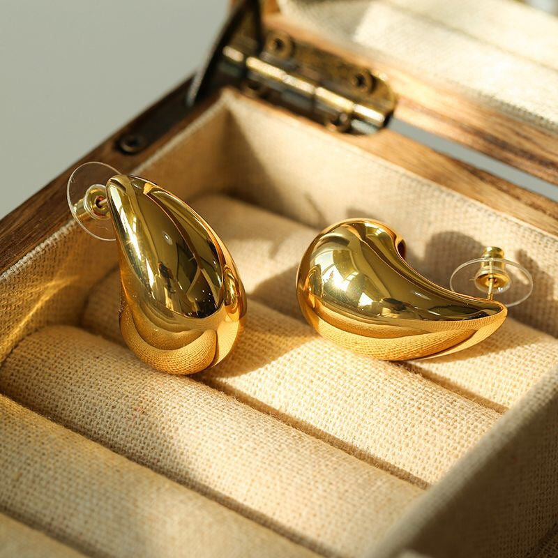 18K Gold Water Drop Earrings Simple Personality Ear Jewelry - MERGE.DAY.1.FREESTYLE