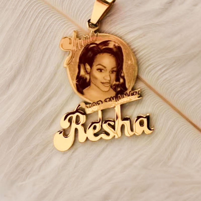Customized photo name necklace logo letter necklace - MERGE.DAY.1.FREESTYLE